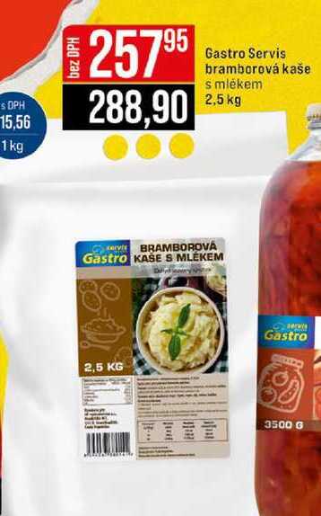 Gastro Servis bramborová kaše s mlékem 2,5 kg 
