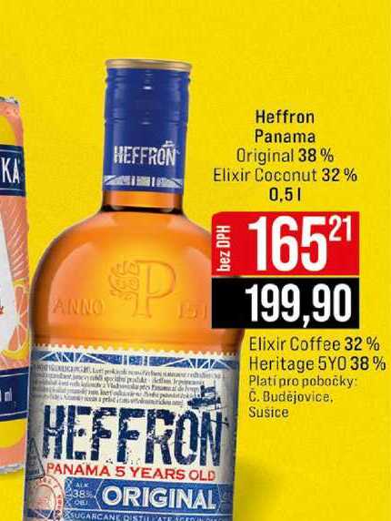 Heffron Panama Original 38% Elixir Coconut 32% 0,5l