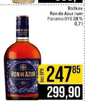 Božkov Ron de Azur rum Panama 6Y0 38% 0,7l