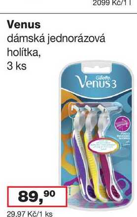 Venus dámská jednorázová holítka, 3 ks 