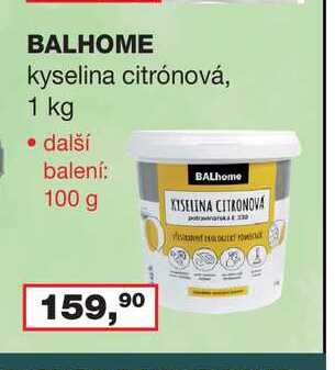 BALHOME kyselina citrónová, 1 kg 