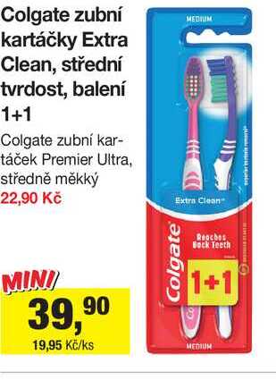 Colgate Extra Clean Střední zubní kartáček 2ks