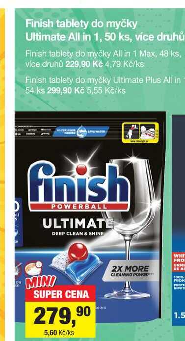 Finish tablety do myčky Ultimate All in 1, 50 ks, více druhů 
