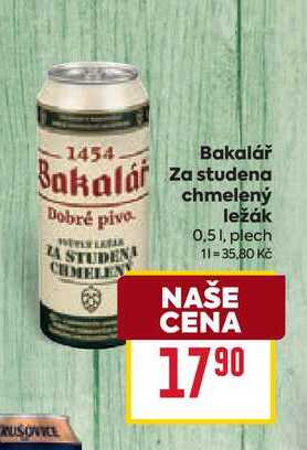 Bakalář za studena chmelený ležák Dobré pivo 0,51, plech 