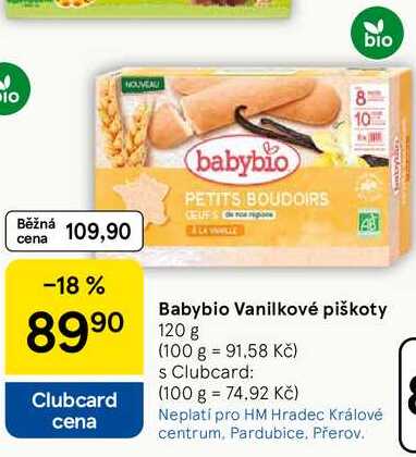 Babybio Vanilkové piškoty, 120 g 