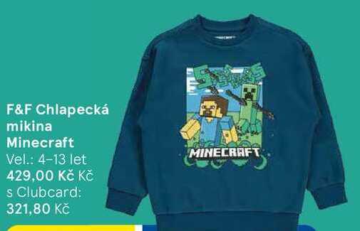F&F Chlapecká mikina Minecraft Vel.: 4-13 let  