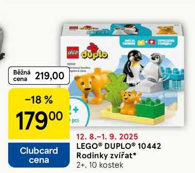 LEGO® DUPLO® 10442 Rodinky zvířat* 2+. 10 kostek 