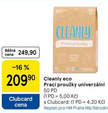 CLEANLY Prací proužky univerzální, 50 PD 