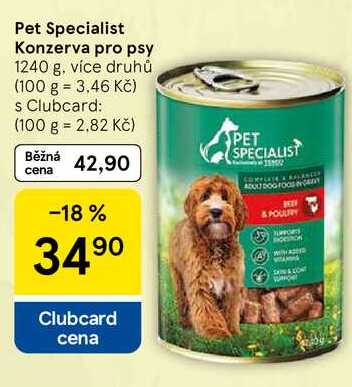 Pet Specialist Konzerva pro psy, 1240 g, více druhů  
