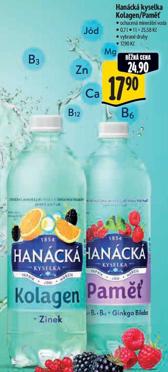 Hanácká kyselka Kolagen/Paměť, 0,7 l