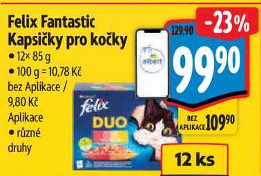 Felix Fantastic Kapsičky pro kočky, 12x 85 g 