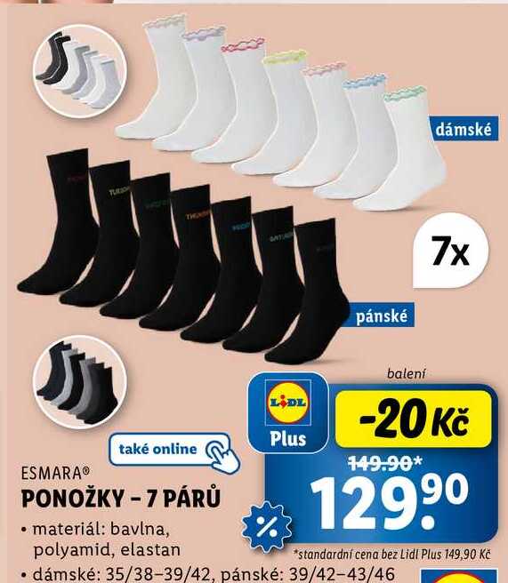 PONOŽKY - 7 PÁRŮ