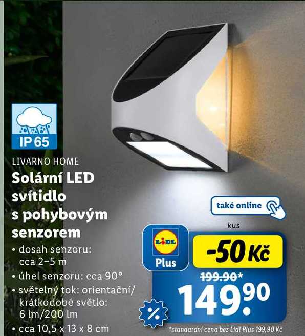 Solární LED svítidlo s pohybovým senzorem 