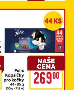 Felix Kapsičky pro kočky 44x85 g