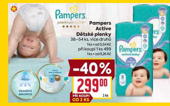 Pampers Active Dětské plenky 38-54 ks