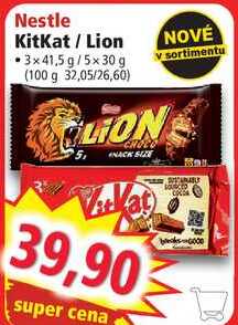 Nestle KitKat/Lion, 3x 41,5 g/5x 30 g