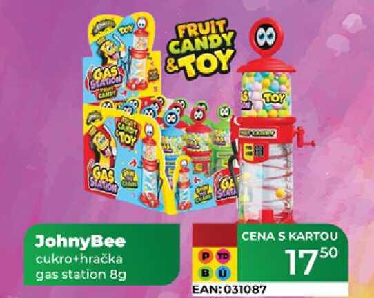 JohnyBee cukro+hračka gas station 8g  