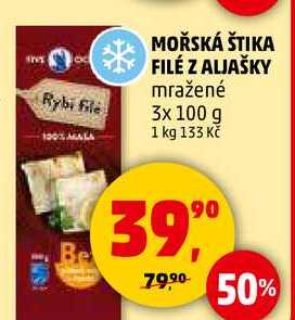 MOŘSKÁ ŠTIKA FILÉ Z ALJAŠKY mražené, 3x 100 g 