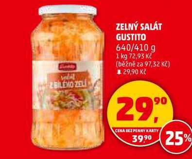 ZELNÝ SALÁT GUSTITO, 640/410 g 
