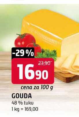 Gouda 48% plátky polotvrdý sýr 100g