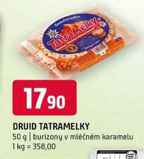 Druid tatramelky 50 g burizony v mléčném karamelu 