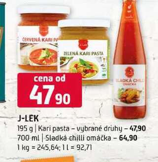 J-LEK 195 g Kari pasta vybrané druhy 