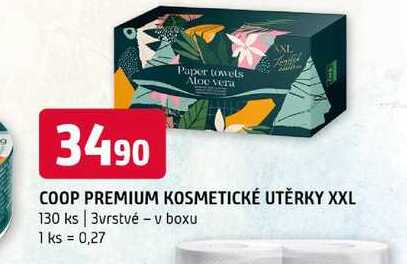 COOP PREMIUM KOSMETICKÉ UTĚRKY XXL 130 ks 3vrstvé v boxu 
