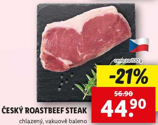 ČESKÝ ROASTBEEF STEAK, cena za 100 g