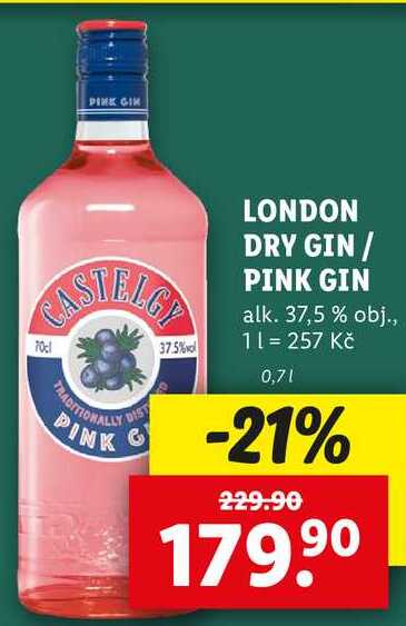 LONDON DRY GIN/PINK GIN, 0,7 l