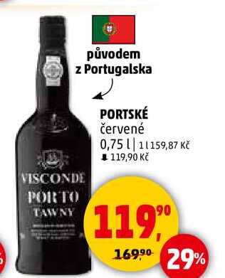 PORTSKÉ červené, 0,75 l