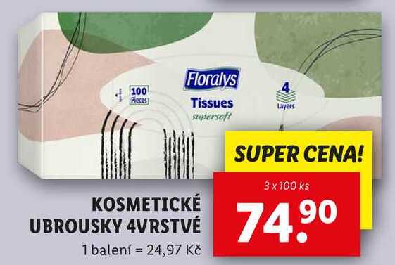 KOSMETICKÉ UBROUSKY 4VRSTVÉ, 3x 100 ks 
