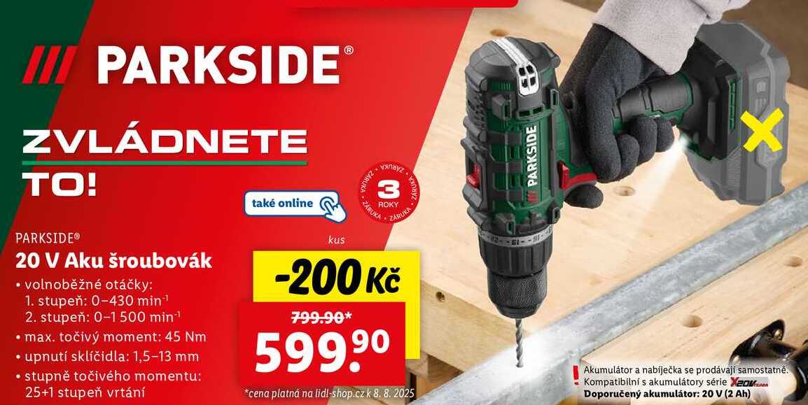 20 V Aku šroubovák