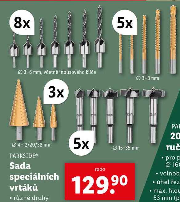 Sada speciálních vrtáků 