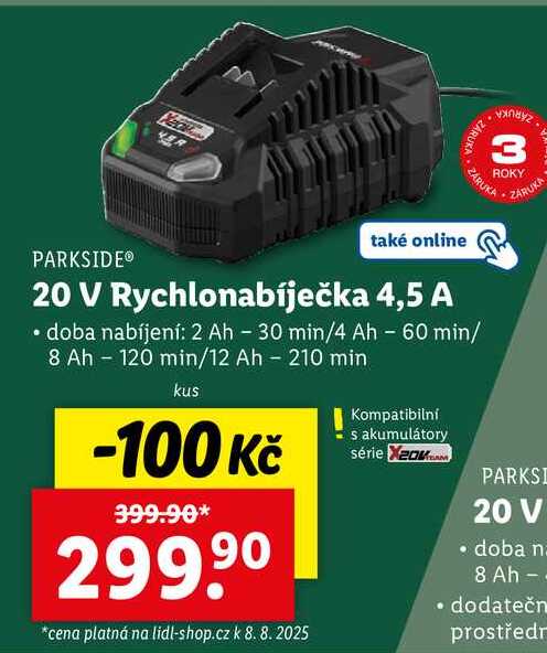 20 V Rychlonabíječka 4,5 A 