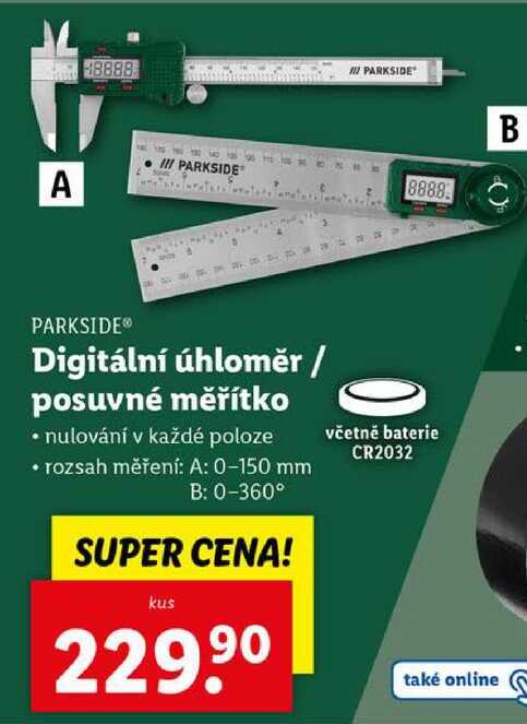 Digitální úhloměr/posuvné měřítko