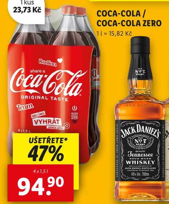 COCA-COLA/COCA-COLA ZERO, 4x 1,5 l