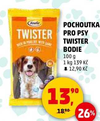 POCHOUTKA PRO PSY TWISTER BODIE, 100 g 