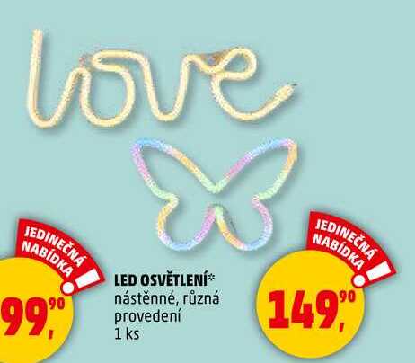 LED OSVĚTLENÍ nástěnné, různá provedení, 1 ks 