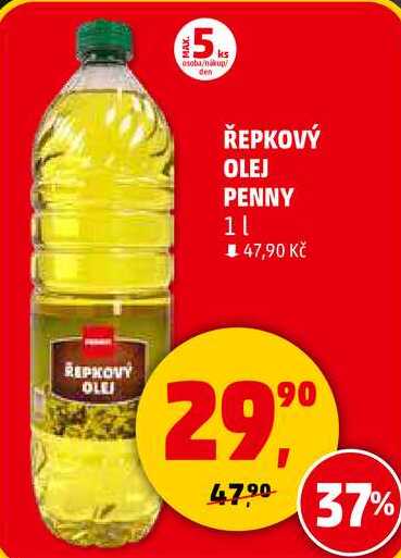 ŘEPKOVÝ OLEJ PENNY, 1 l 