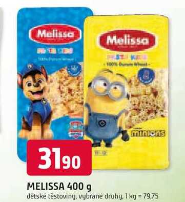 MELISSA 400 g dětské těstoviny