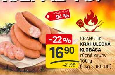 KRAHULECKÁ KLOBÁSA různé druhy 100g