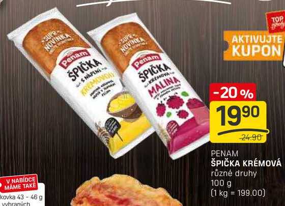 ŠPIČKA KRÉMOVÁ různé druhy 100g