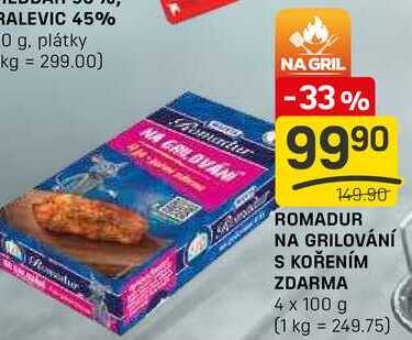 ROMADUR NA GRILOVÁNÍ S KOŘENÍM ZDARMA 4 x 100g
