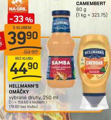 HELLMANN'S OMÁČKY vybrané druhy, 250 ml 