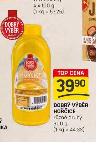 DOBRÝ VÝBĚR HOŘČICE různé druhy 900 g 