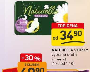 NATURELLA VLOŽKY vybrané druhy 7-44 ks
