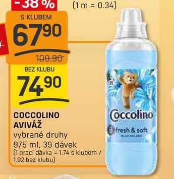 COCCOLINO AVIVÁŽ vybrané druhy 975 ml, 39 dávek