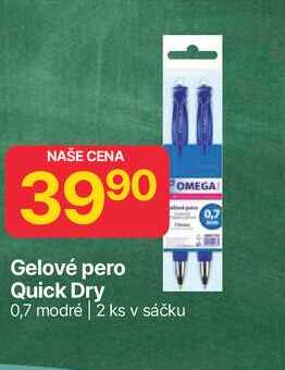 Gelové pero Quick Dry 0,7 modré 2 ks v sáčku 