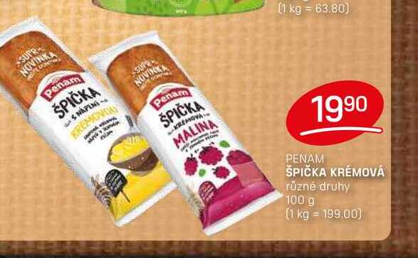 ŠPIČKA KRÉMOVÁ různé druhy 100g