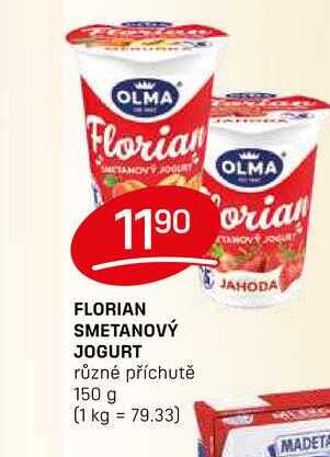 FLORIAN SMETANOVÝ JOGURT různé příchutě 150 g
